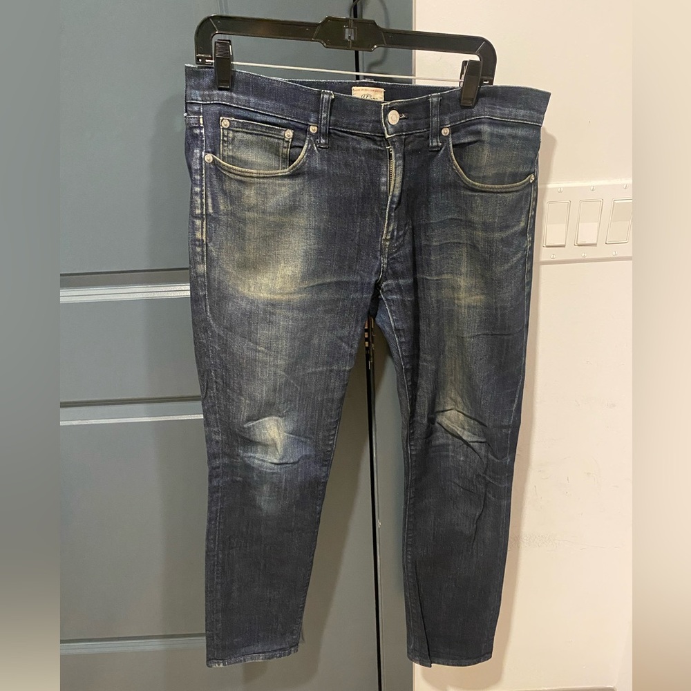 J. Crew Men's Distressed Blue Skinny Jeans